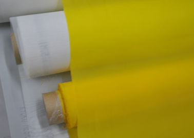 Chiny Biały / żółty Niestandardowy sitodruk Tkanina poliestrowa 55 Nici bez obróbki powierzchniowej dostawca