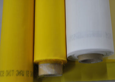 100% Siatka poliestrowa z włókien elementarnych do drukowania tekstylnego 120T - 34 Kolor biały / żółty