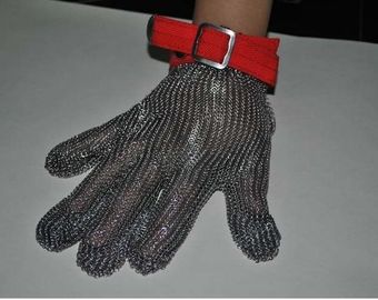 Safety Wire Mesh Stainless Steel Gloves For Protection Industry , Five / Three Finger Type