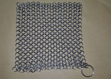 SUS 304 Stainless Steel Chainmail Scrubber Food Grade Round / Rectangle Shape