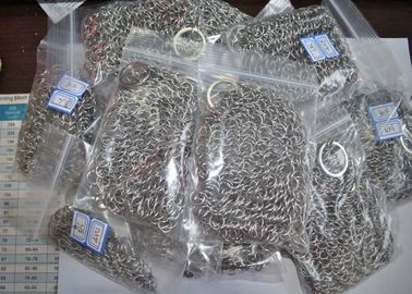 Stainless Steel Chainmail Scrubber Eco Friendly for Kitchen Pot / Pan Cleaning 