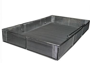 304 Stainless Steel Rectangle Wire Basket With Handle Corrosion Resistant